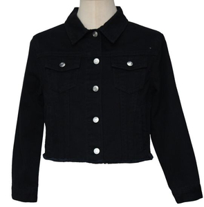 Black Ripped Denim Jackets for Kids, Boutique Black Denim Outwear