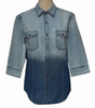 Boutique Gradient Ramp Denim Jacket, Three Quarter Sleeve Denim Jackets