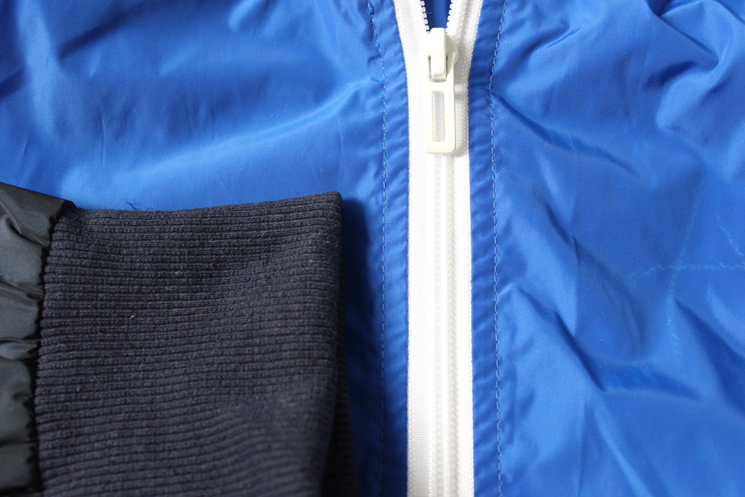 Children's Zip Fastening Sport Coats, White Blue Black Patchwork Hoodies