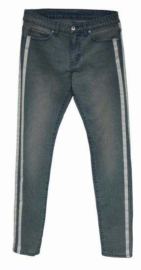 Printed Design Casual, Biker Badges Denim Pants Jeans
