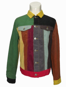 Distinctive Style Varicoloured Patchwork Men′s Corduroy Jackets