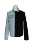 Blue and Black Patchwork Men′s Denim Jackets