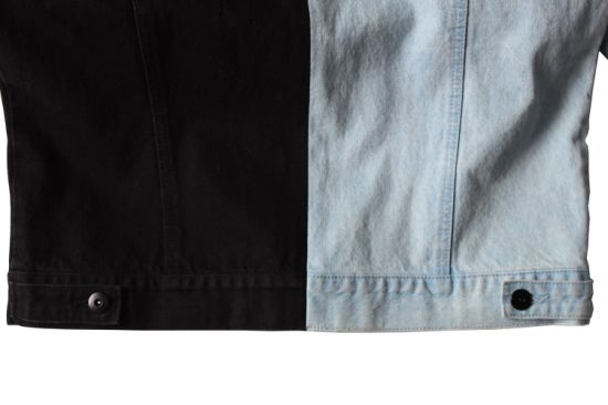 Blue and Black Patchwork Men′s Denim Jackets