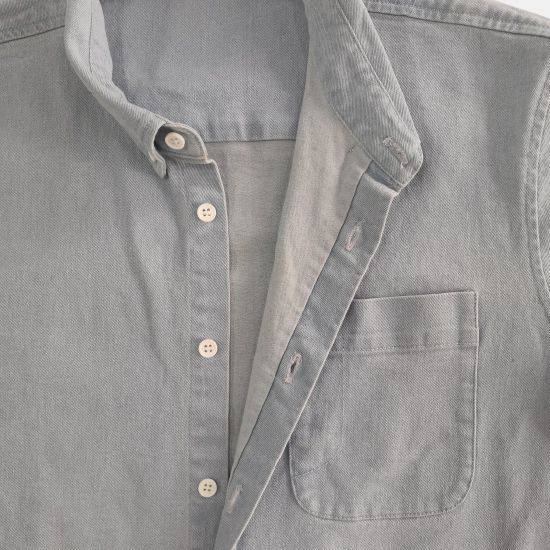New Design High-End Denim Short Sleeve Shirt for Man