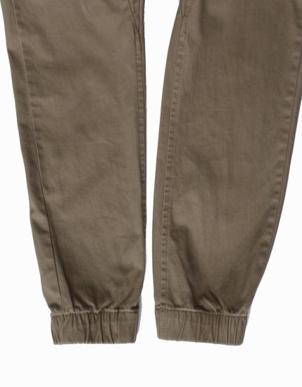 Men′s Khaki Loose Trousers Cotton Drawstring Waist Sweatpants