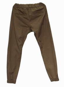 Men′s Khaki Loose Trousers Cotton Drawstring Waist Sweatpants