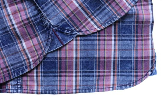 Men′s Checked Plaid Grid Shirts, Yarn Dyed Checked Short Sleeve Shirts