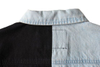 Blue and Black Patchwork Men′s Denim Jackets
