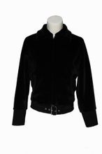 Pure Black Women′s Coats Artificial Wool Winter Warm Zip Fastening Coat