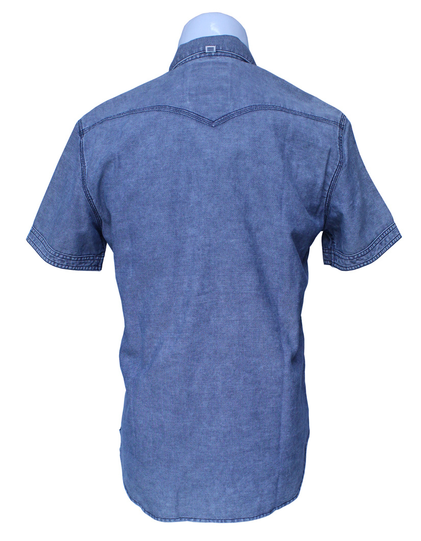 New Arrival Men's Short Sleeve Casual Denim Shirt