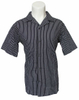 Short Sleeves Shirts Black and White Stripe Shirts for Men