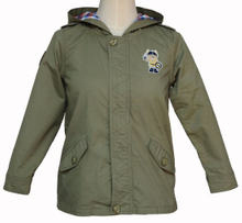 Delicate Children Dress Zip Fastening Olive Hooded Wind Coat