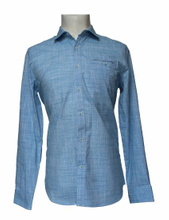 OEM Long Sleeve Blue and White Stripe work Shirt for Men