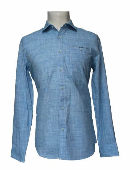 OEM Long Sleeves Shirts Blue and White Stripe Shirts for Men