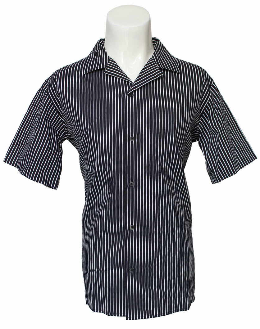OEM Short Sleeves Shirts Black and White Stripe Shirts for Men