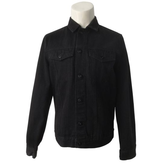 Pure Color Service Custom Men′s Black Denim Jacket