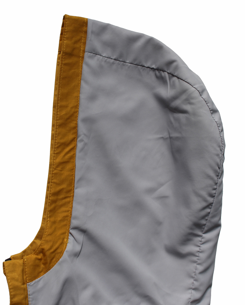 High-End Custom Zip Fastening Saffron Yellow Hooded Children's Coat