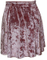 Women′s Short Pink Velvet Skirt
