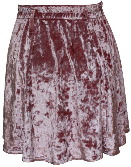 Women′s Short Pink Velvet Skirt