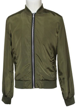 Custom High-End Pure Polyester Men′s Olive Bomber Jacket