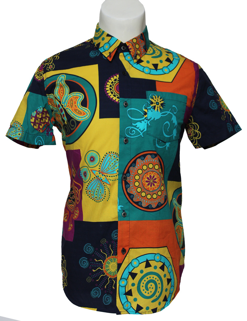 Summer Style Men's Casual Short-Sleeved Shirts with Exaggerated Patterns
