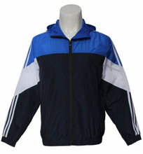 Children′s Zip Fastening Blue White Black Patchwork Sport Coat, Hoodies Coat