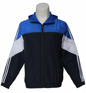 Children′s Zip Fastening Blue White Black Patchwork Sport Coat, Hoodies Coat