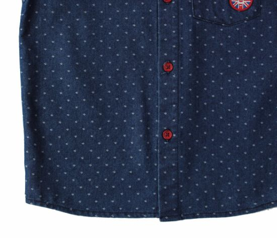 Blue Long Sleeve Shirt with White Spots for Children