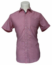Red Short Sleeve Shirt with Black Spots for Men