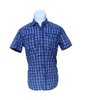 Men′s Checked Plaid Shirt, Casual Grid Short-Sleeved Shirt