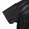Basic Type Men′s Short Sleeve Black Denim Shirt