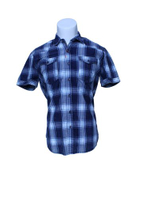 Yarn Dyed Checked Short Sleeve Shirt with High Quality for Men