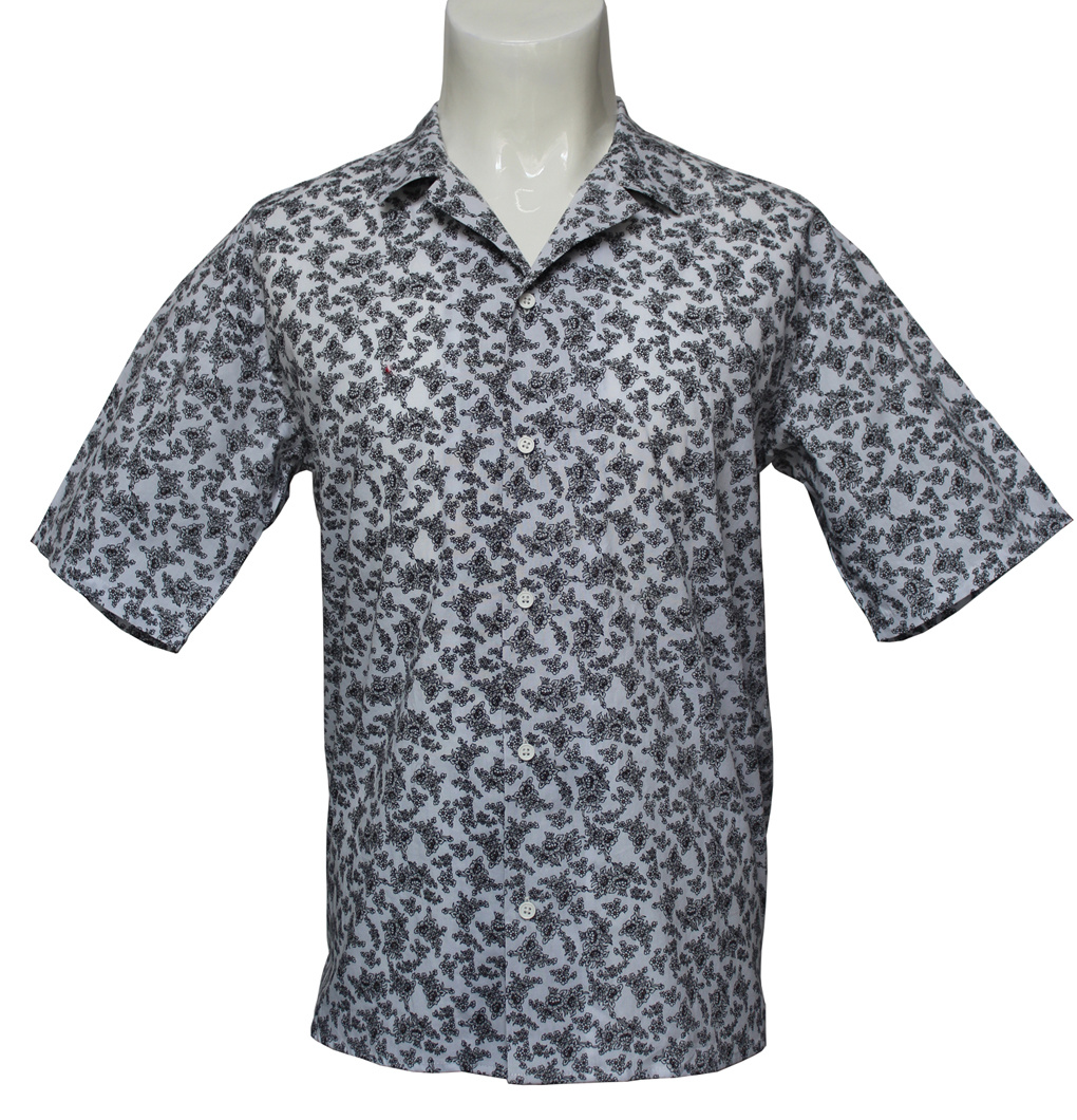 Men's Casual Cotton Printed Semi-Sleeved Shirts with White Background