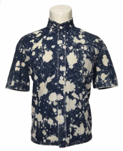 Men′s Stand Collar Short Sleeves Blue Denim Shirt, Leisure Shirt