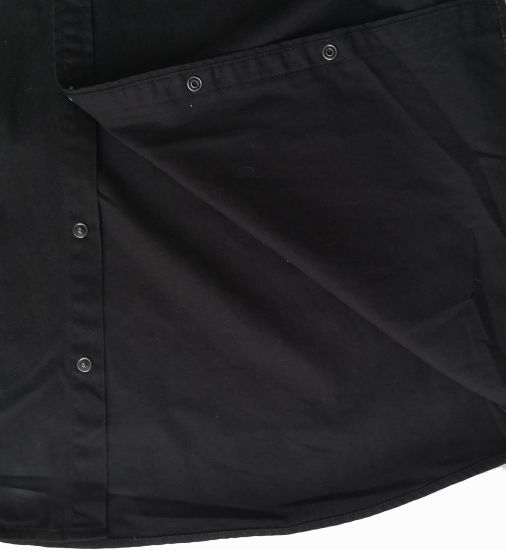 Men Long Sleeve Inwrought Denim Basicstyle Black Denim Shirt