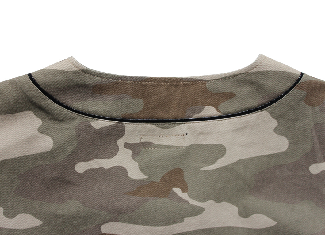 High-Grade Men's Camouflage Denim Short-Sleeved Collarless Jackets