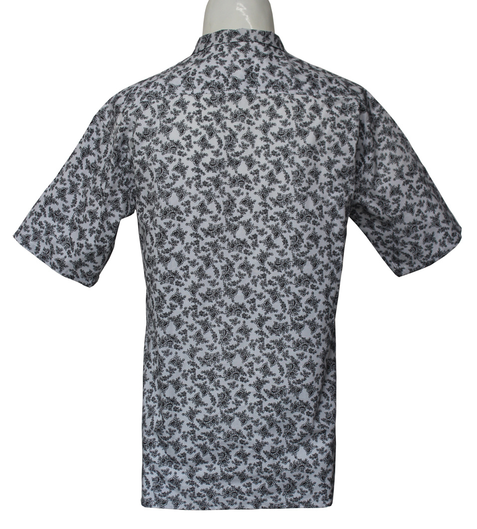Men's Casual Cotton Semi-Sleeved Shirts, Printed White Background Shirts