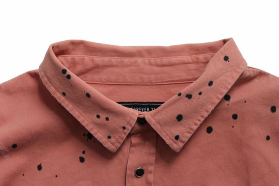 OEM Flesh-Coloured Ripped Denim Long Sleeve Shirt for Man