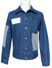 Delicate Design Light Blue Wash Jackets, Men′s Patchwork Denim Jackets