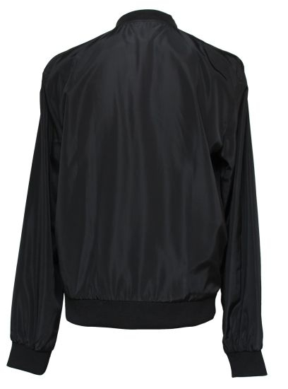 OEM Service Custom High-End Pure Polyester Men′s Black Bomber Jacket