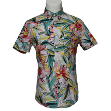Men′s Cotton Printed Leisure Style Short-Sleeved Shirts, Light-Colored Shirts