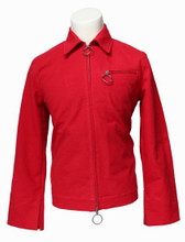 Pure Color Classical Leisure Red Denim Jacket for Men