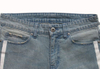 Light Blue Printed Design Denim Casual, Biker Denim Pants