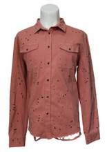 New Arrival Flesh-Coloured Ripped Denim Long Sleeve Shirt for Man