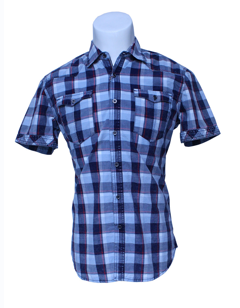 High Quality Grid Cotton Shirt, Men's Outdoor Breathable Short-Sleeved Shirts