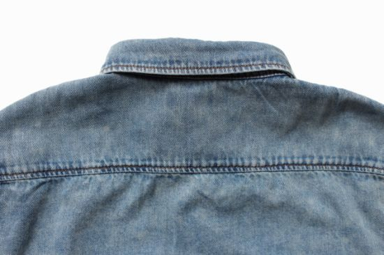 Men Long Sleeve Denim Basicstyle Chest Pocket Shirt