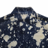 Collarless Short Sleeves Blue Denim Shirt for Men