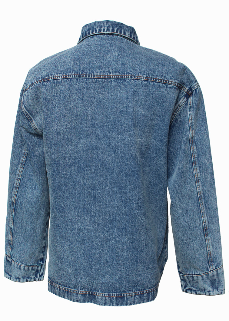 Loose Shape Long Sleeved Jackets, Outwear Kid Light Blue Wash Denim Jackets