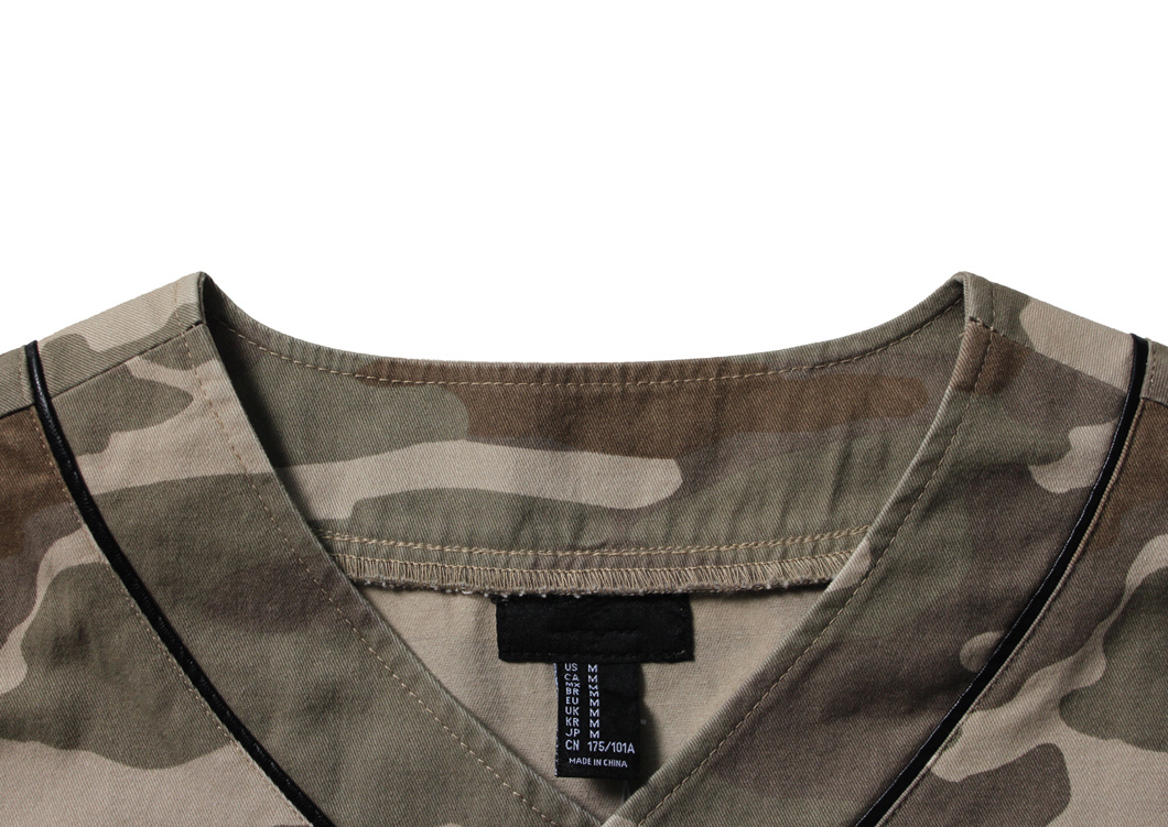 Men's Camouflage Denim Short-Sleeved Collarless Jackets
