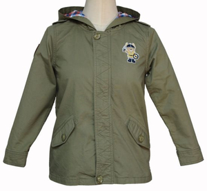 Children′s Zip Fastening Olive Wind Coats, Hoodies
